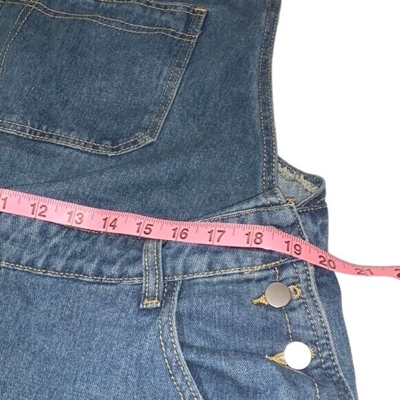 Womens Denim Overalls XL Blue Jean Adjustable Straps With Pockets Casual Style - Picture 8 of 10